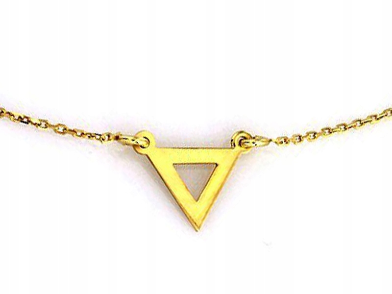 

Srebrny Pozłacany Naszyjnik 925 Trójkącik Celebryt