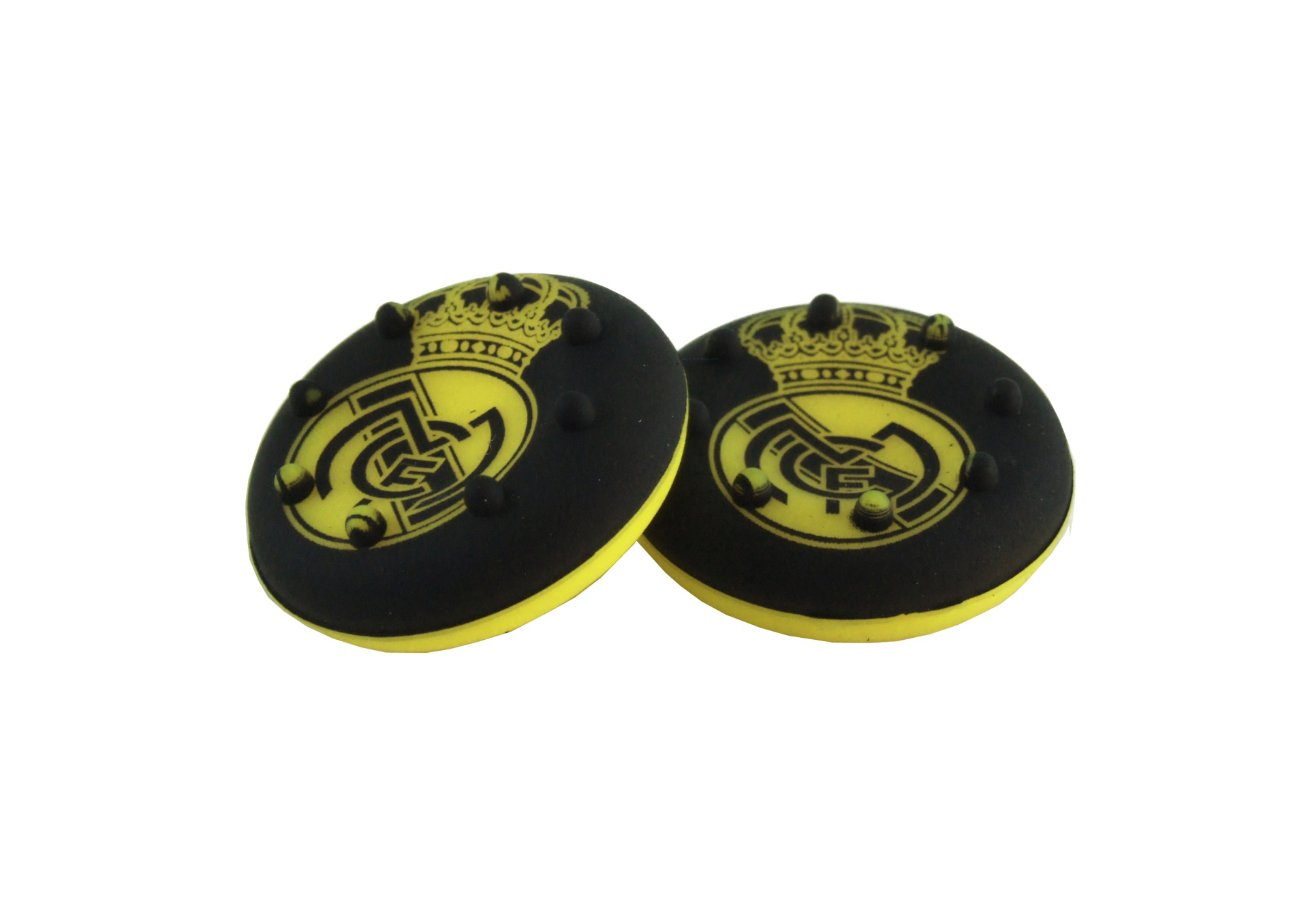 2x NAKŁADKI GUMKI pad PS4 PS5 XBOX NSPRO FIFA PIŁKA NOŻNA REAL MADRYT Żółte