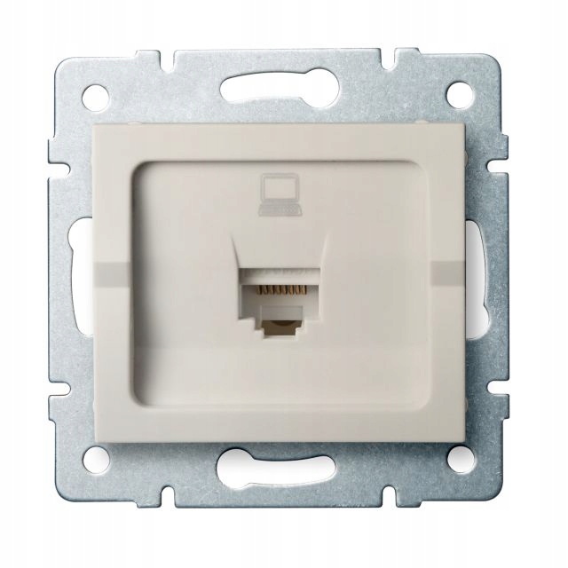 

Gniazdo pojedyncze RJ45 Cat 6 Logi kremowe Kanlux