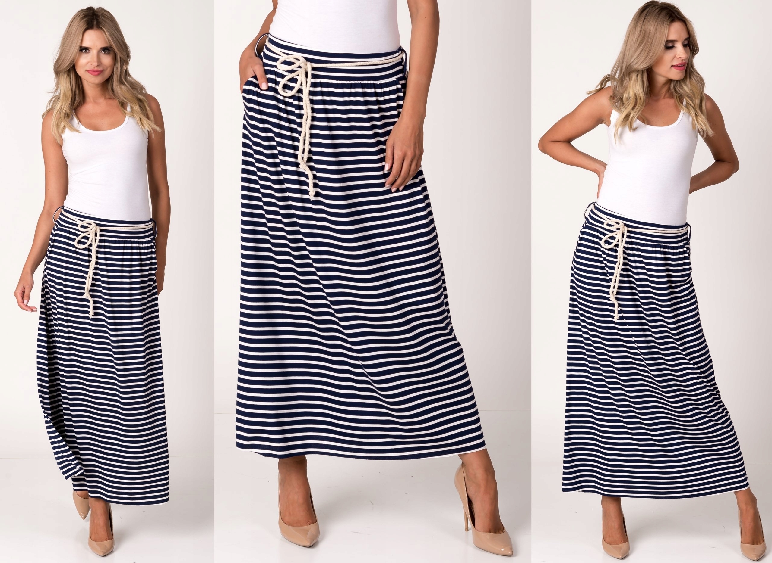 WŁOSKA MAXI DŁUGA SPÓDNICA Z KIESZENIAMI - KOLORY Marka Alur