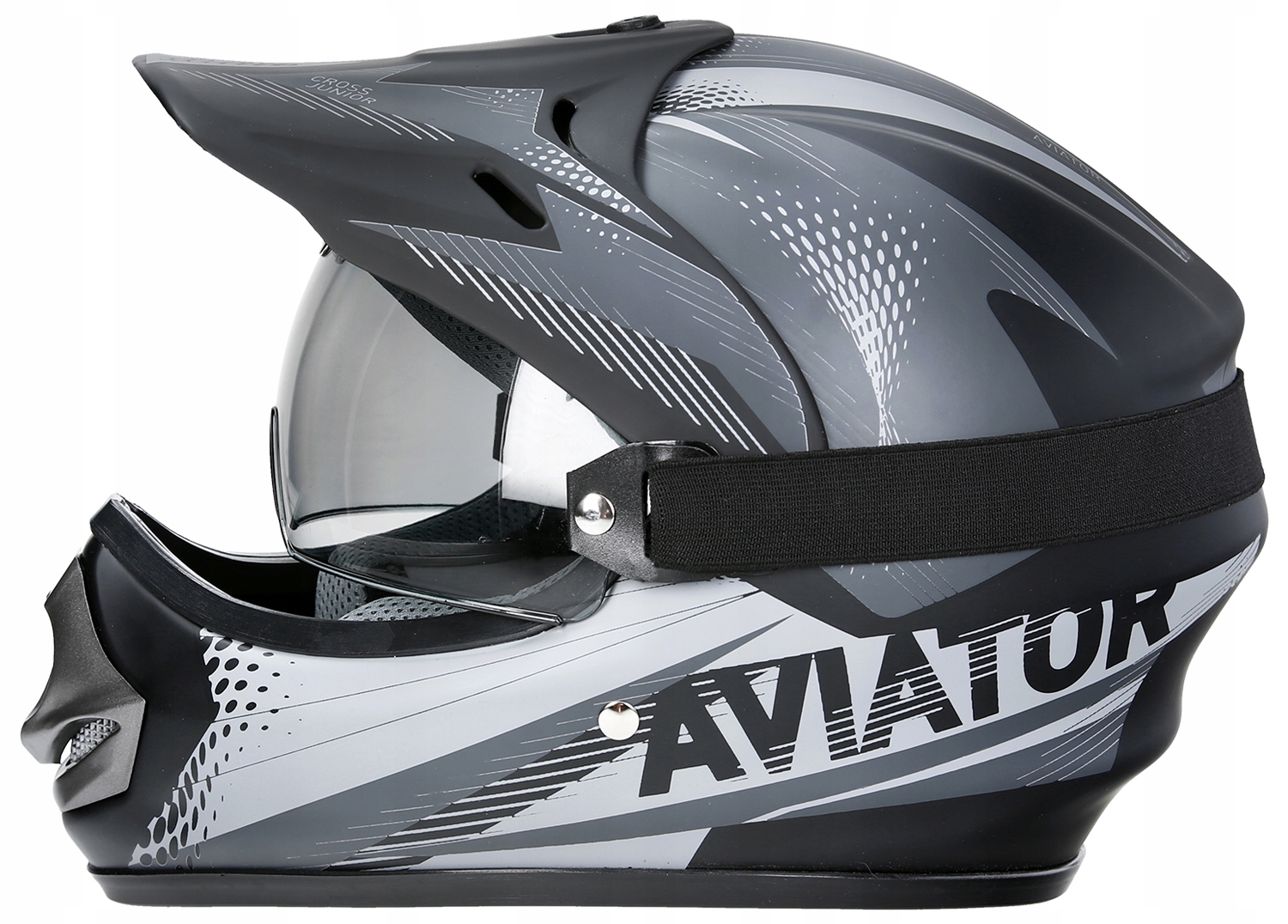 KASK MOTOCYKLOWY DZIECIĘCY ENDURO QUADA Z GOGLAMI