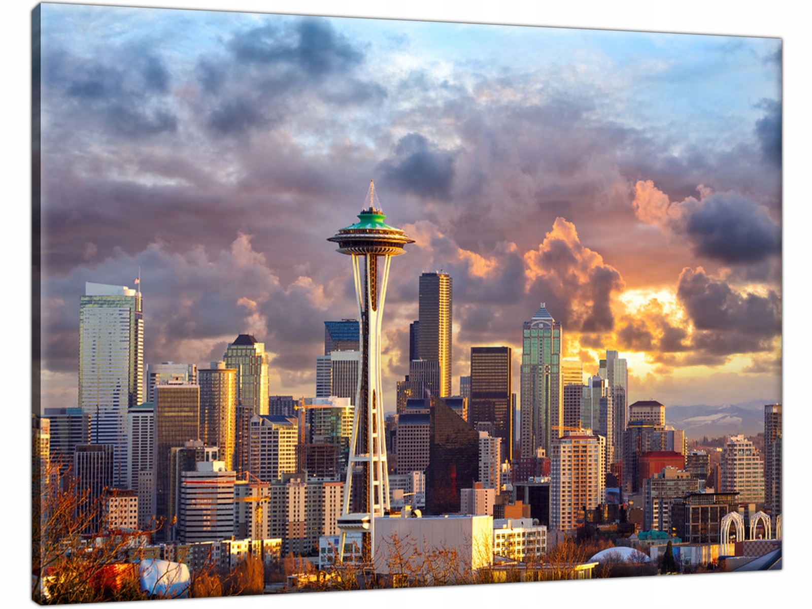 

Panorama Miasta Seattle 70x50 Obraz Zachód Słońca