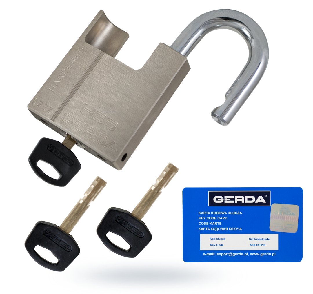 Gerda Hss 632Z Pásový zámek 66 mm s chráněným třmenem, Ocel Hss