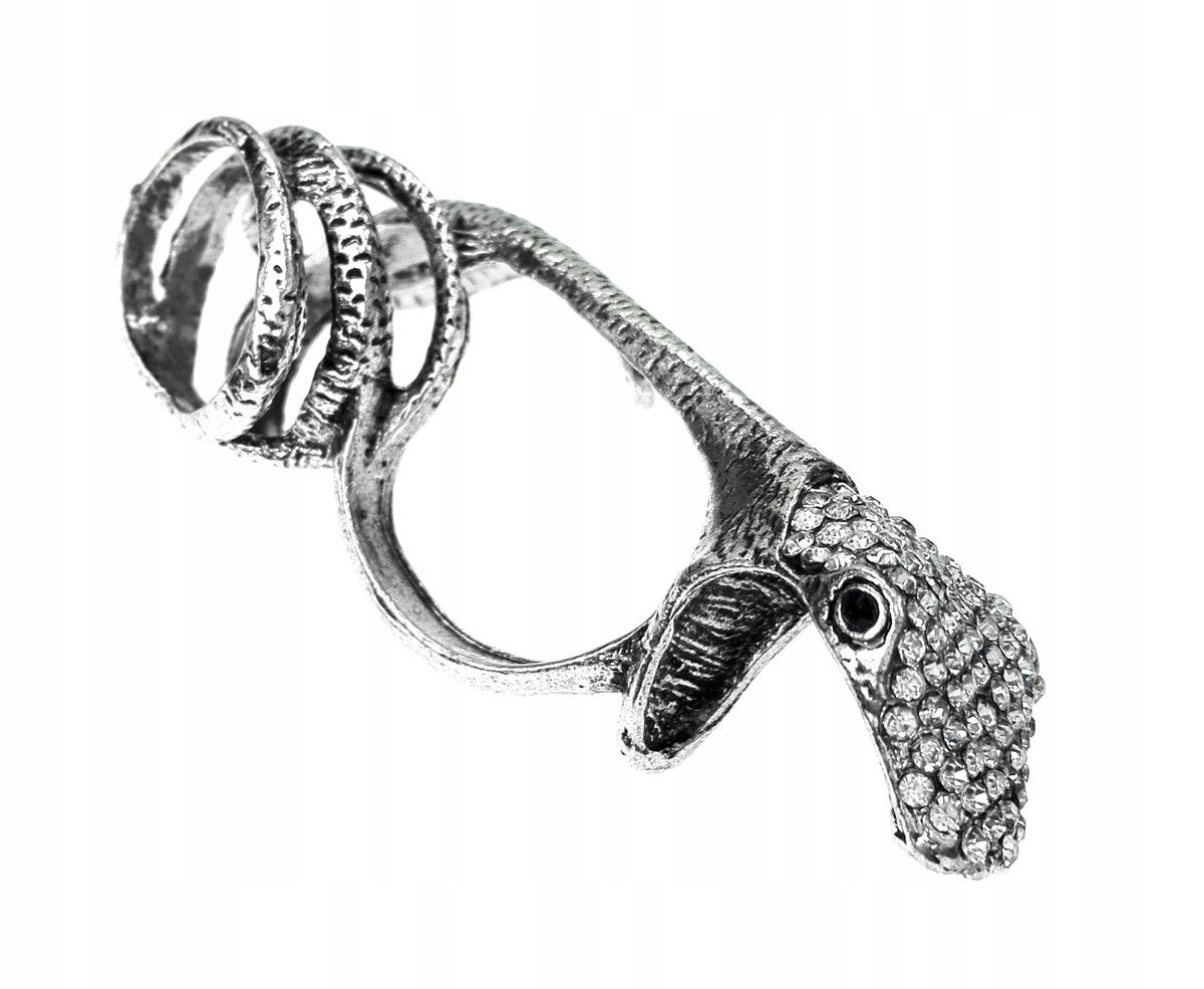 

Pierścionek srebrny wąż snake z cyrkoniami