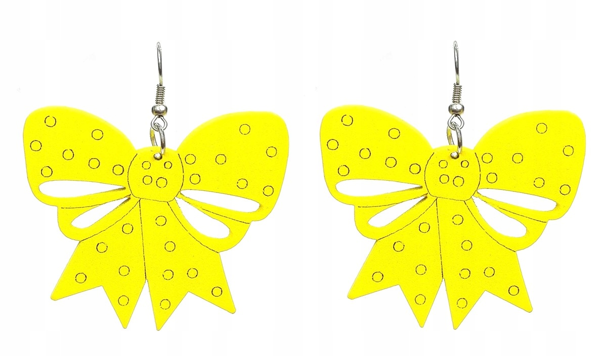 

Kolczyki długie wiszące kokardki żółte