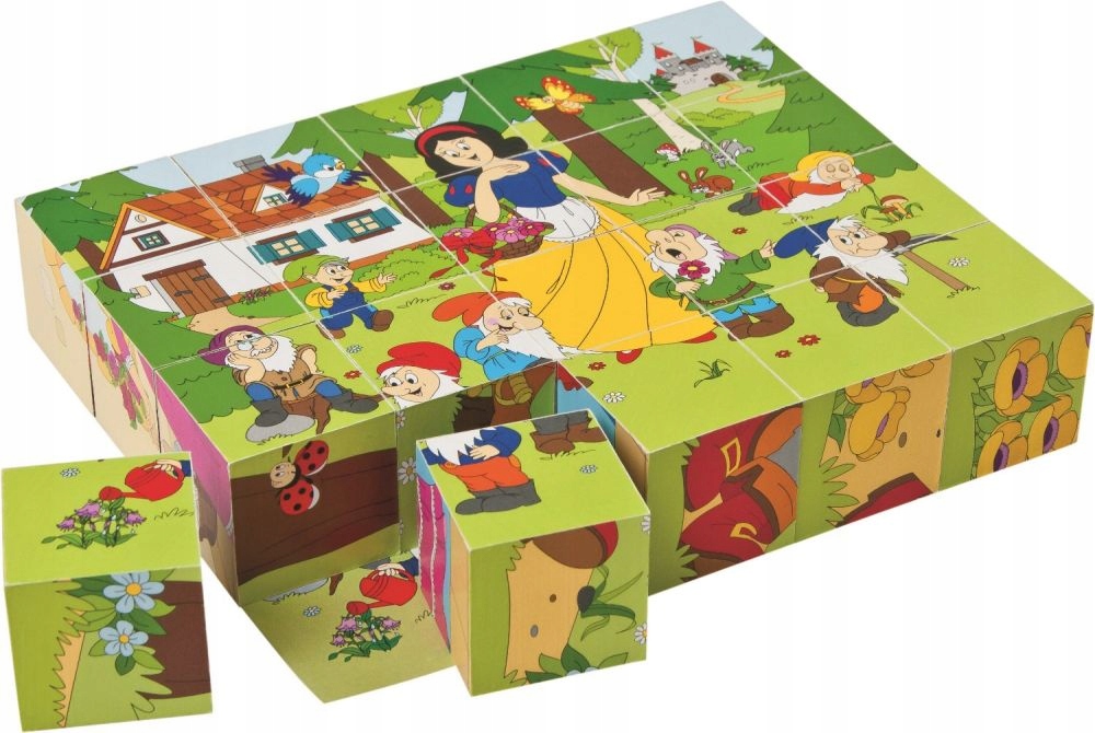 

Puzzle klocki Kostki Edukacyjne Bajki Woodyland