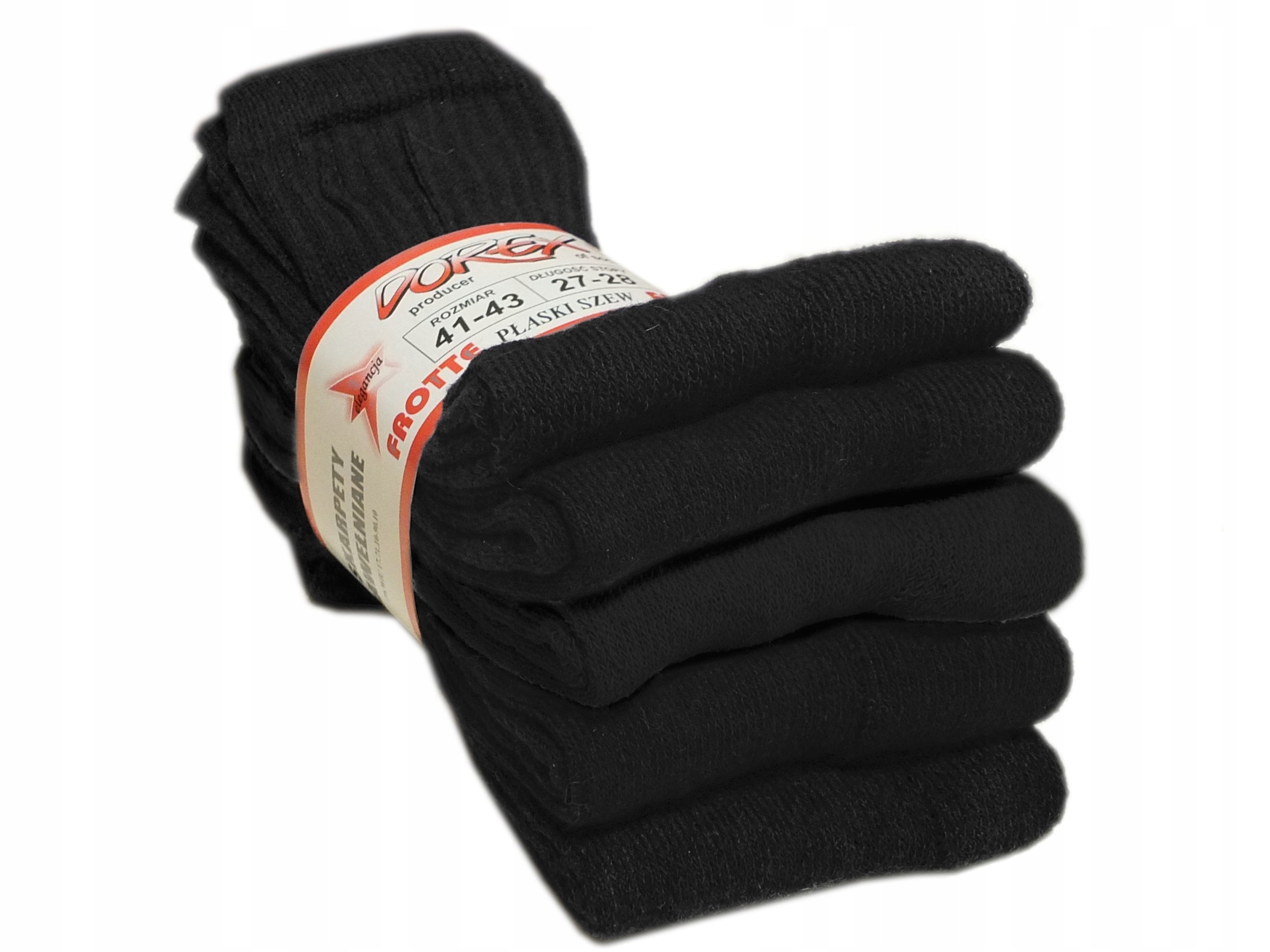 

38-40 Czarne skarpetki frotte frota Polskie x5 Hit