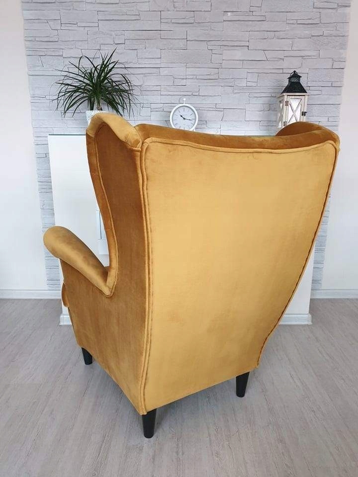 FOTEL USZAK Z PODNÓŻKIEM- MIODOWY ZŁOTY Kolor korpusu inny kolor