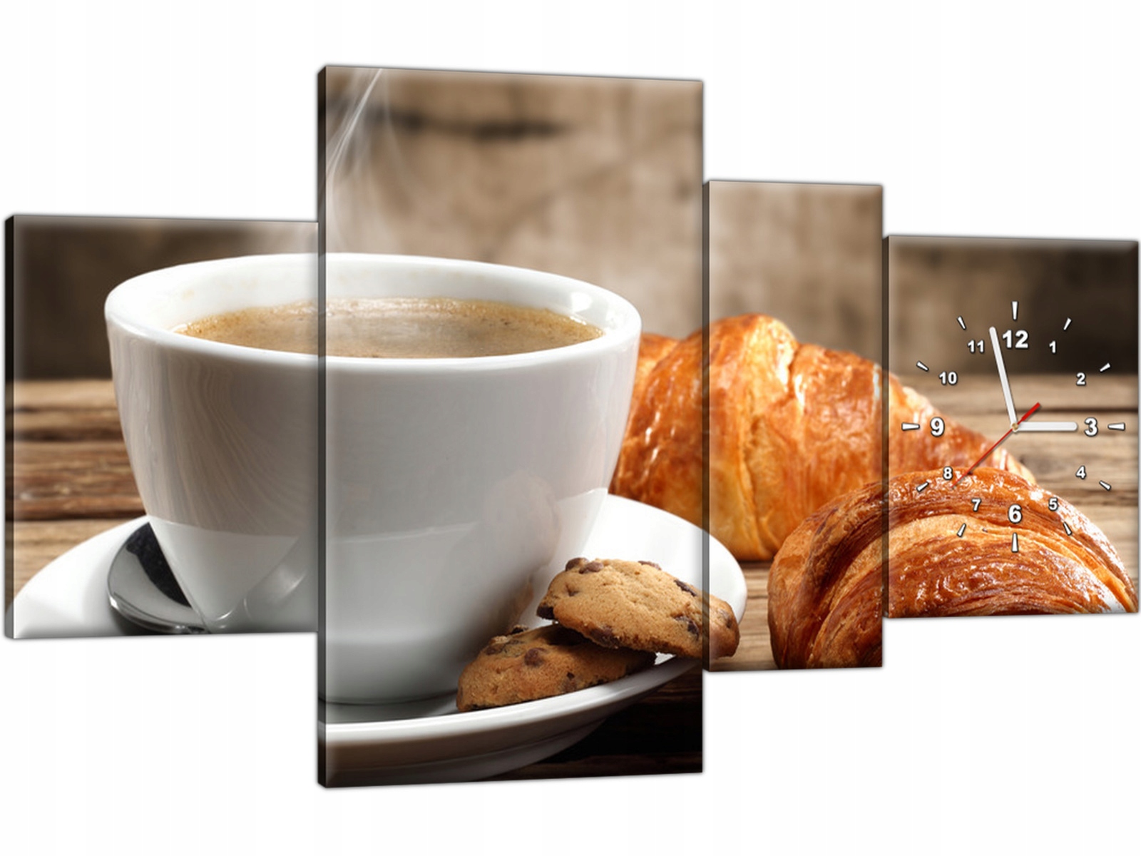 

Zegar ścienny 120x70 Kawa Croissant Śniadanie