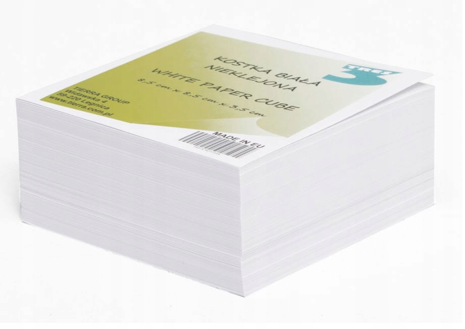 

Kostka nieklejona biała notes karteczki 85x85x35mm