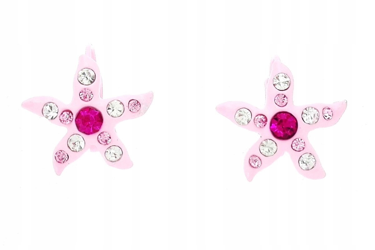 

Kolczyki rozgwiazdy z cyrkoniami jasnoróżowy