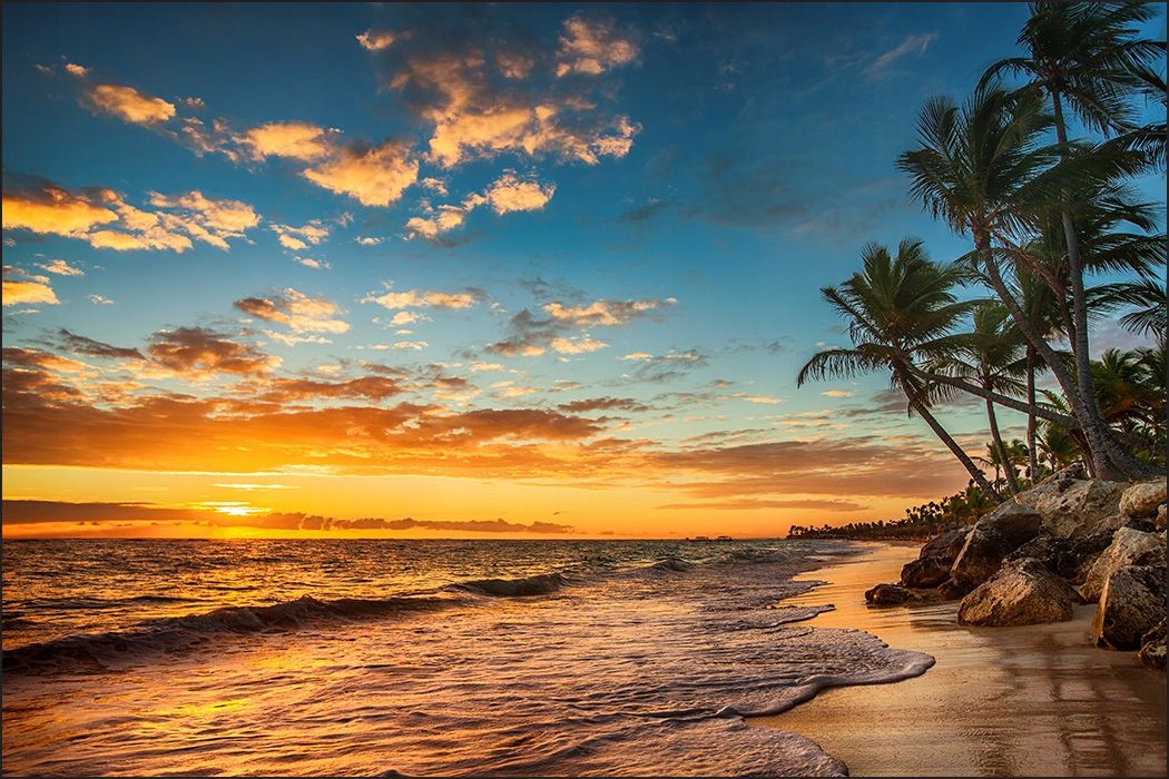 

Fototapeta do sypialni plaża zachód słońca 60x90