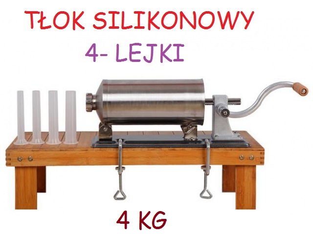 

Nadziewarka Do Kiełbas 4x Lejek Tłok Silikon 4 Kg