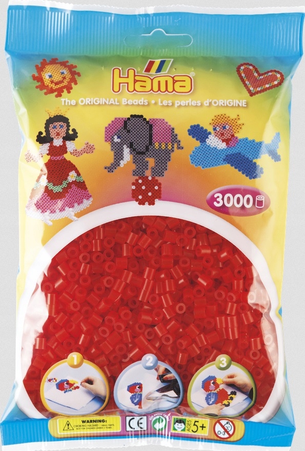 

Koraliki Hama MIDI 3000 201-13 Czerwony Transparen