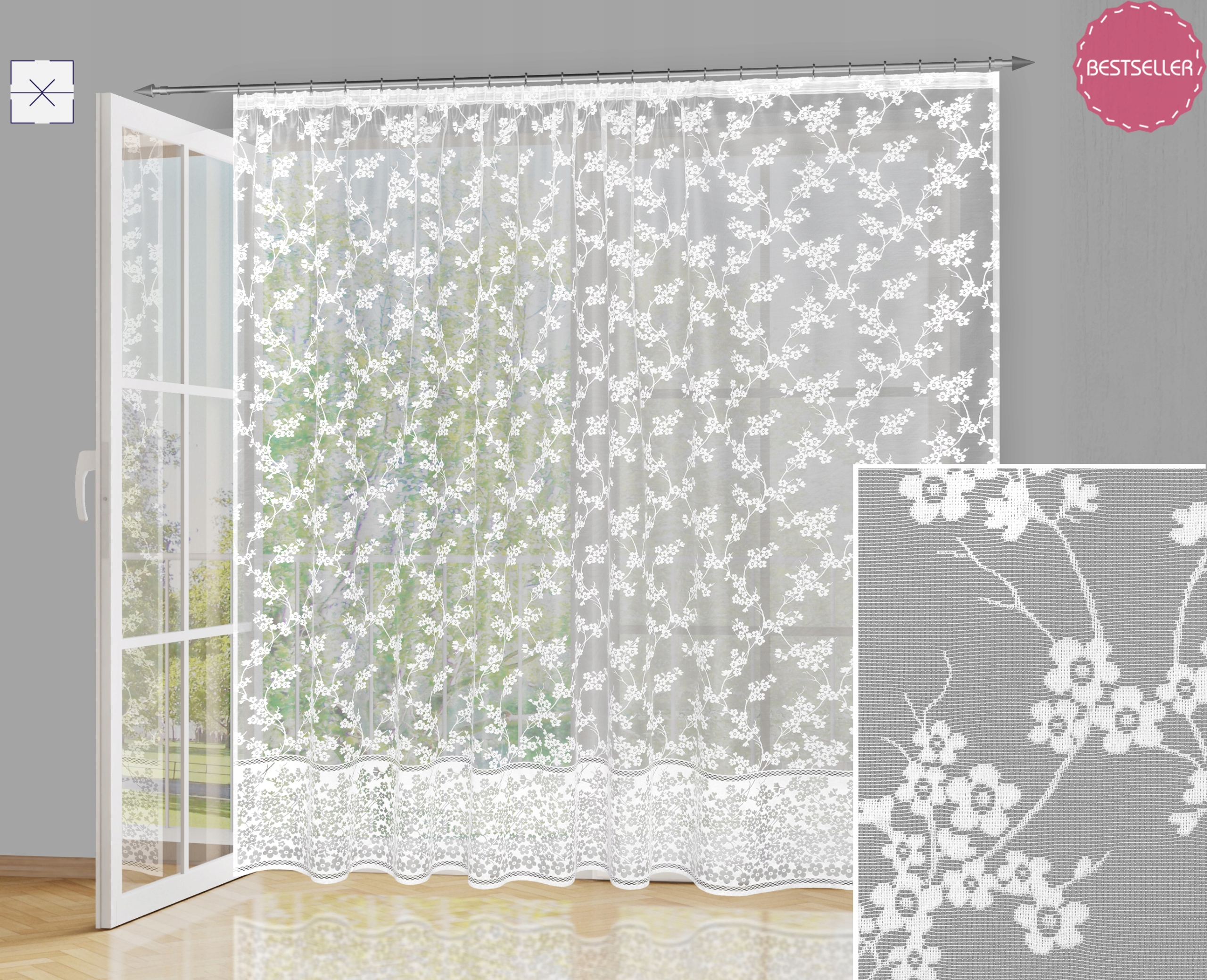 

Firanka biała Kioto Jk 9216 180 Fako