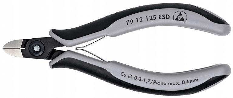 Profesjonalne szczypce tnące Knipex 79 12 125 Esd precyzyjne Esd