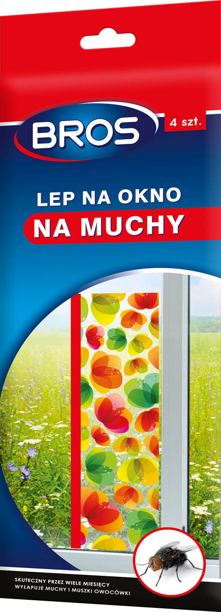 

Bros naklejka na muchy na okno w kwiaty 4szt.