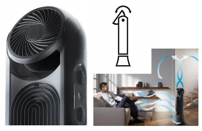 WENTYLATOR KOLUMNOWY PODŁOGOWY CYRKULATOR WIATRAK TURBO MOC HONEYWELL Model HYF500E4