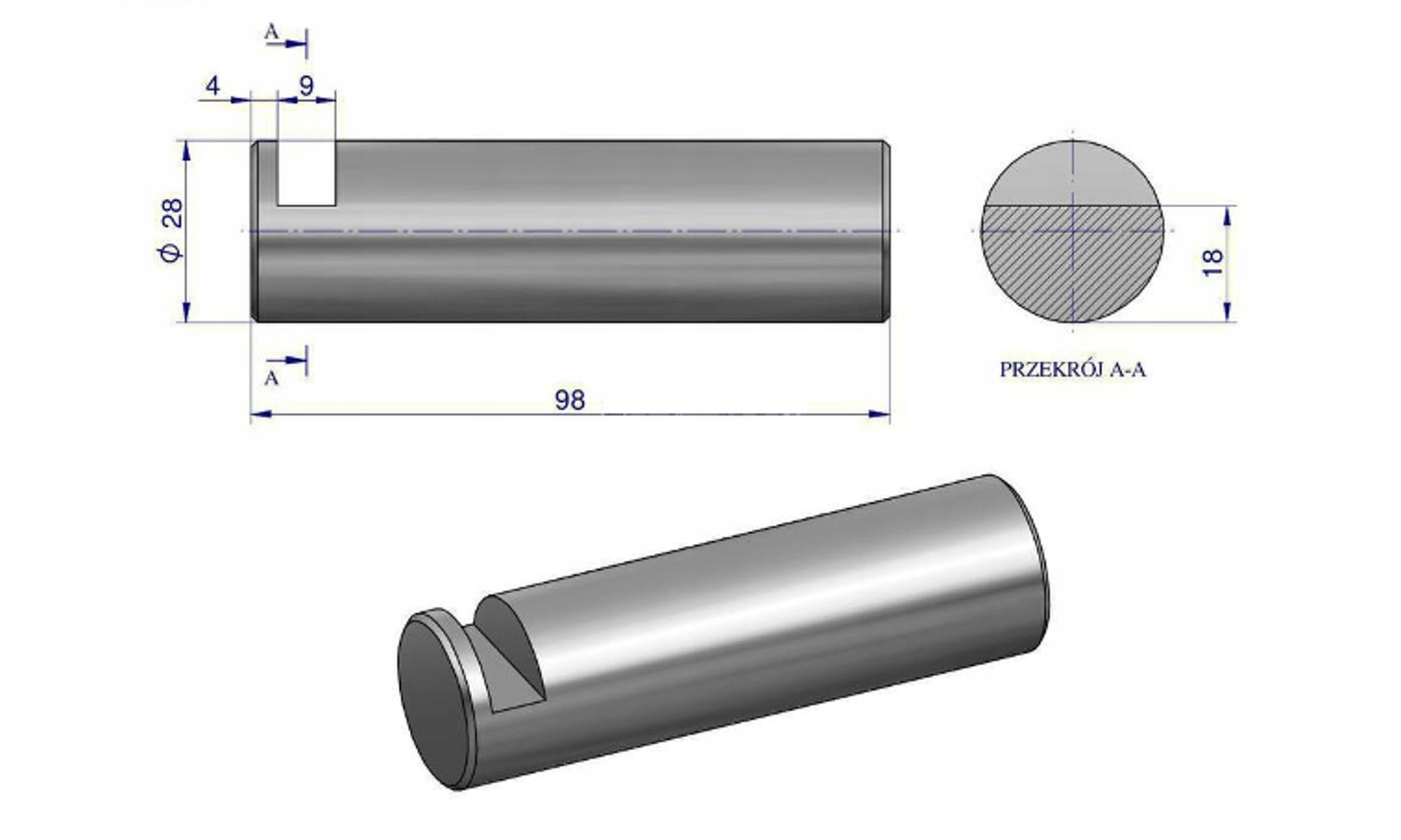 Sworzeń widełek C-385 Oryginał Ursus 80455012 Producent części Ursus