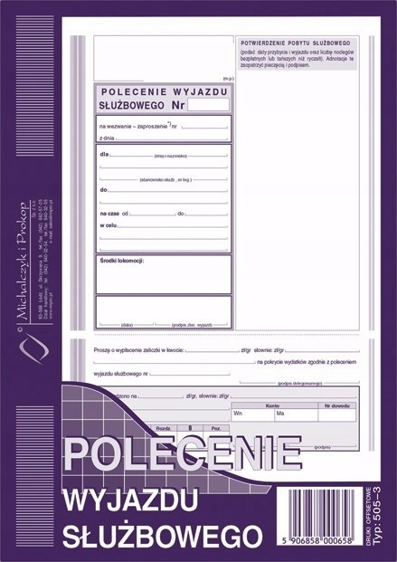 

Polecenie wyjazdu służbowego