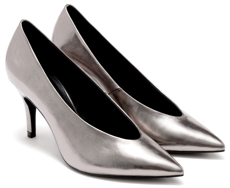 

Bershka Szpilki Srebrne Wykrojone Noski Tusk 38