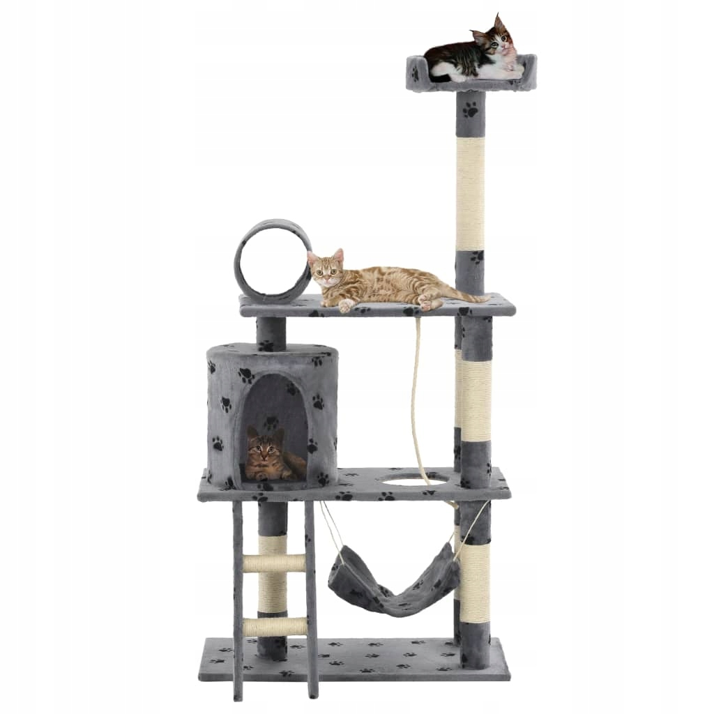 

Drapak ze słupkami sizalowymi, 140 cm, szary w