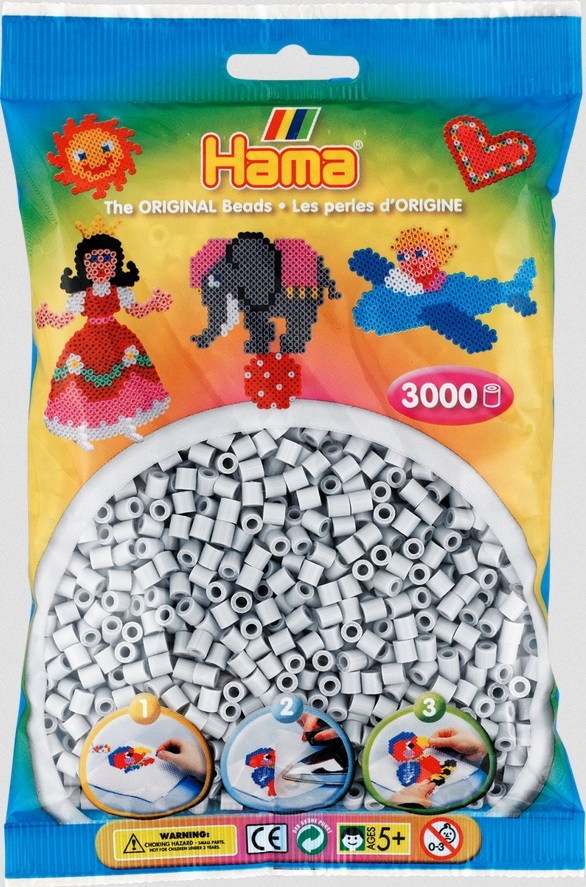 

Koraliki Hama MIDI 3000 Jasny Popielaty 201-70