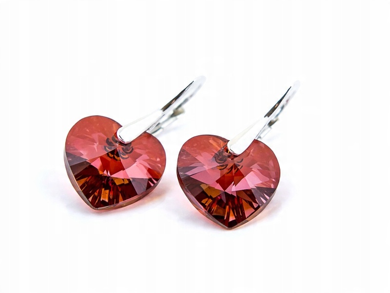 

Srebrne Kolczyki 925 z kr. Swarovski Serca 14 Redm