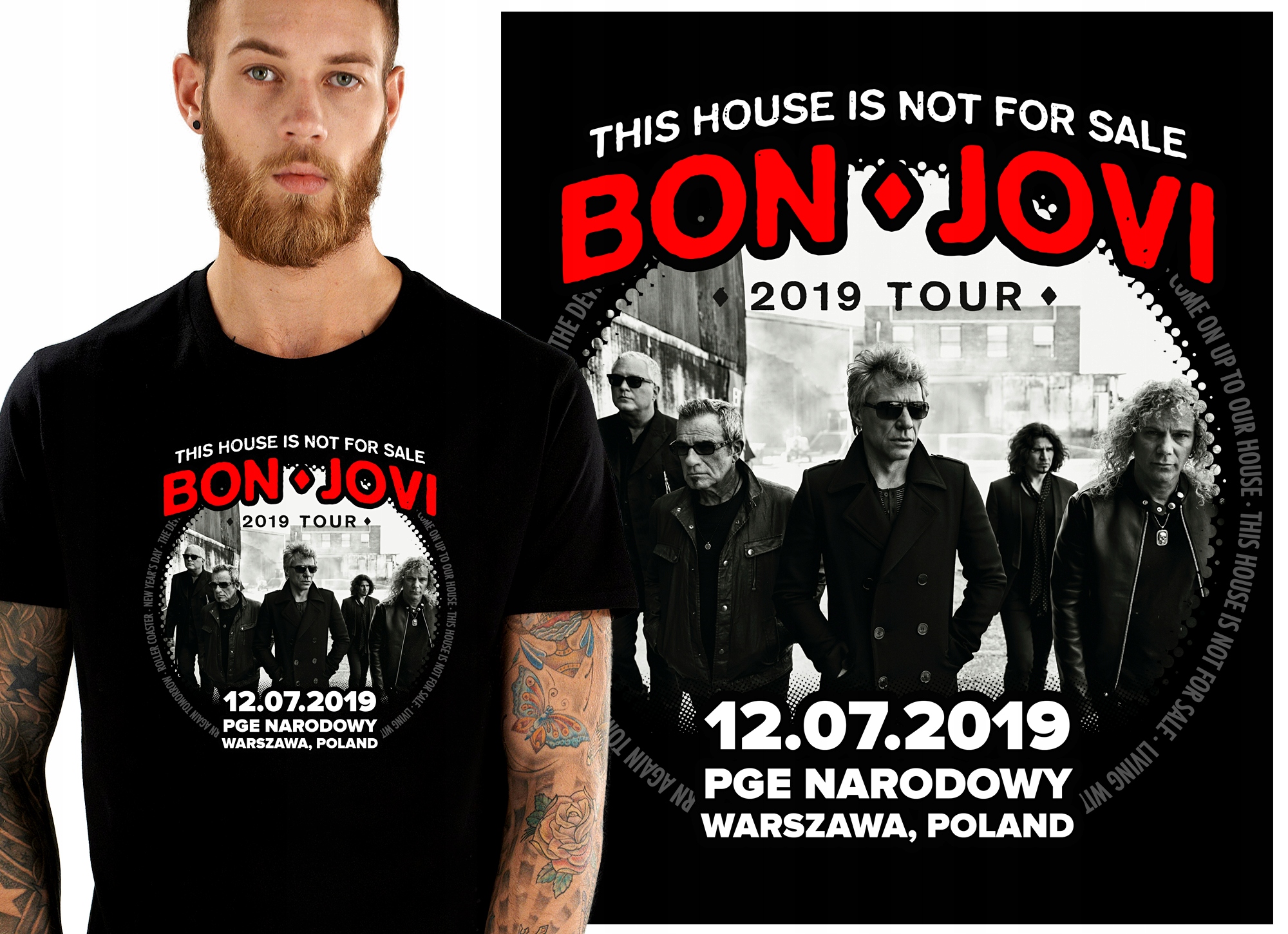 

Bon Jovi Tour 2019 Pge Warszawa Koszulka Męska M