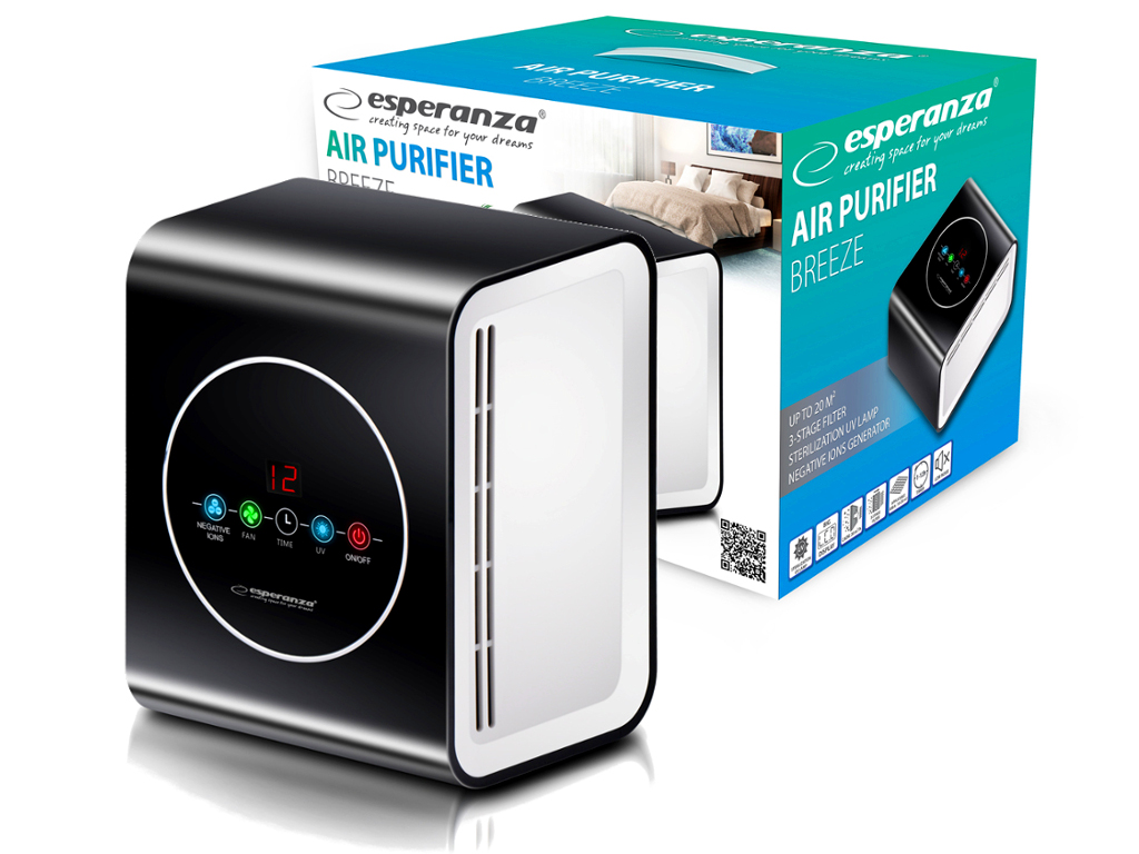 OCZYSZCZACZ POWIETRZA CICHY 45dB 3 FILTRY 10W 20m2