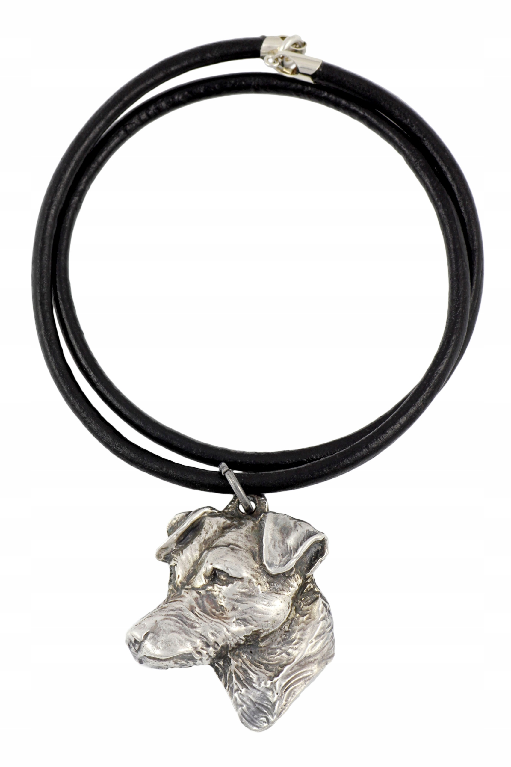 

Jack Russel Terrier Posrebrzany naszyjnik rzemień