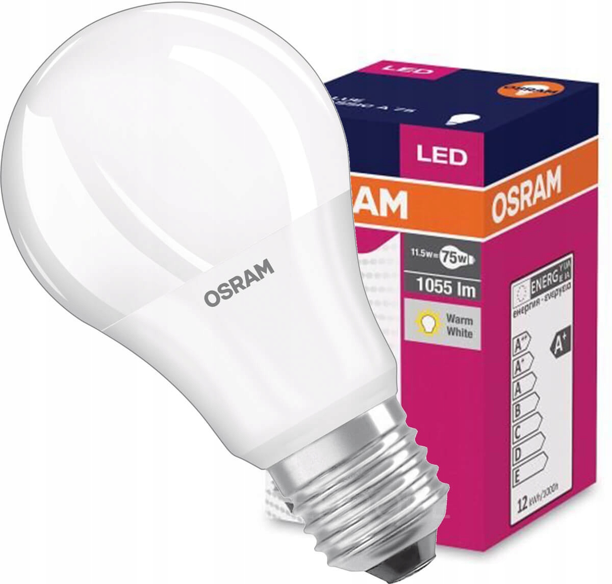 

Żarówka Led A60 E27 10W 75W 1055lm Osram 2700K