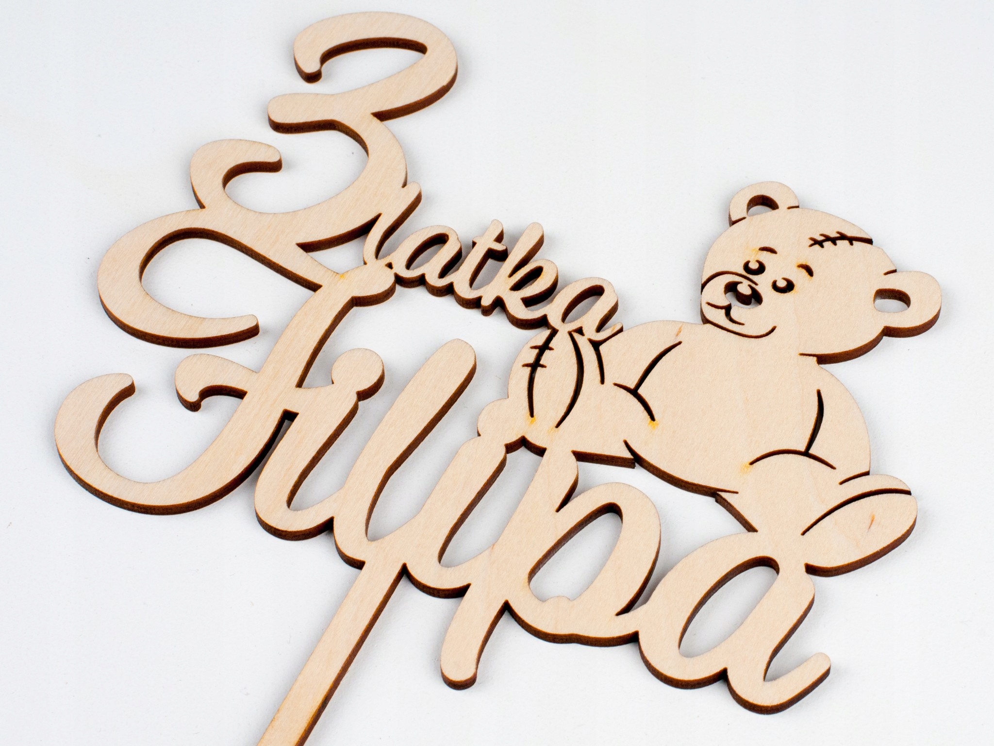 TOPPER URODZINY IMIĘ NAPIS ozdoba NA TORT MIŚ LAT Nazwa handlowa TOPPER NA TORT NAPIS URODZINY