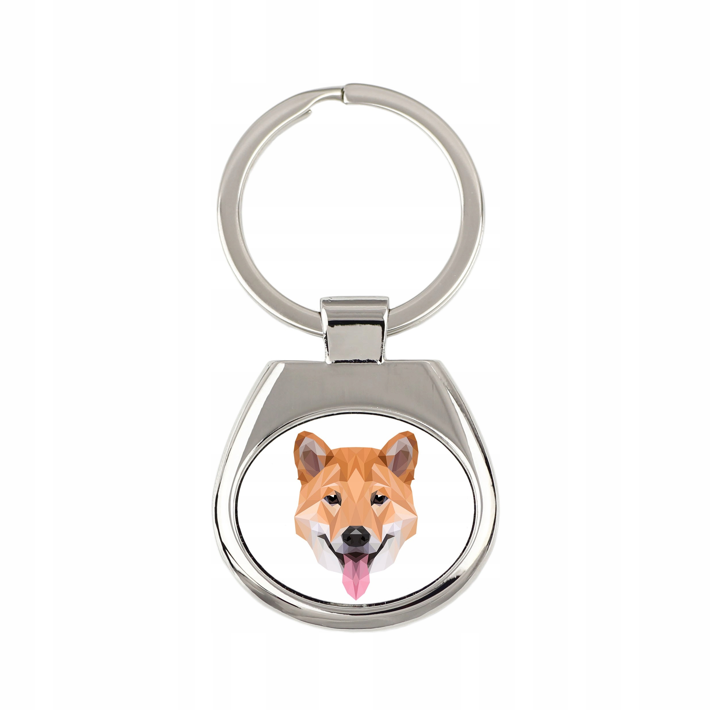 

Shiba Inu pies geometryczny Brelok Breloczek metal