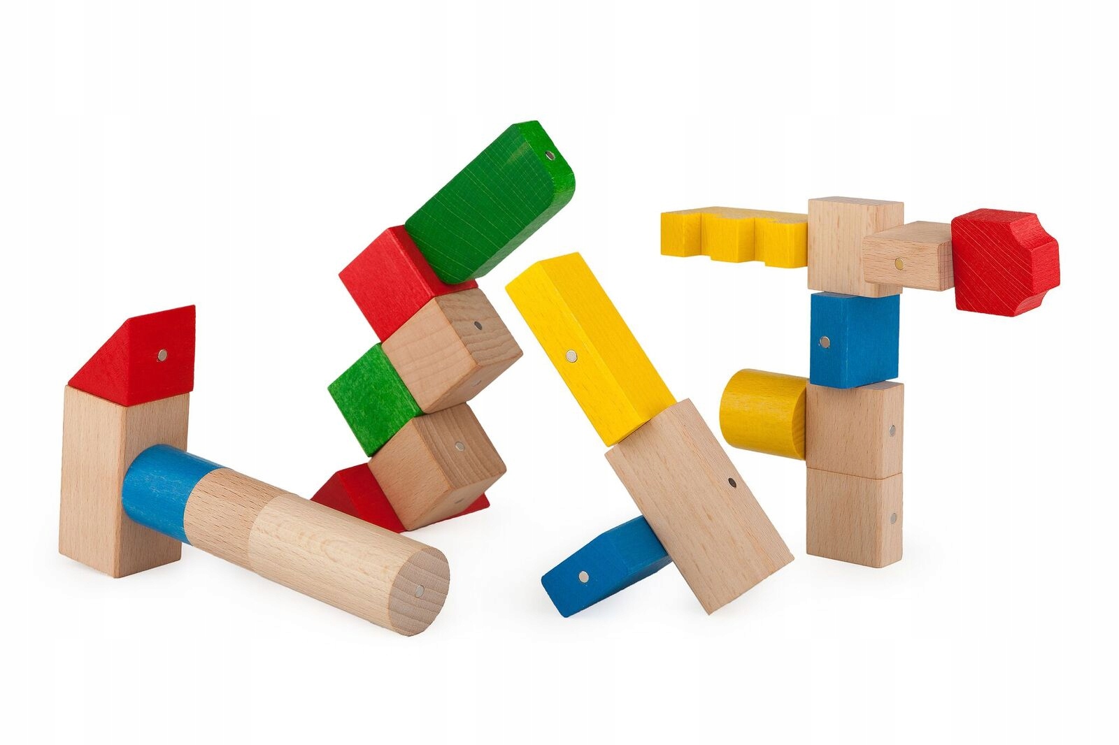 Klocki Magnetyczne Drewniane KOOGLO, basic color Liczba elementów 50 szt.