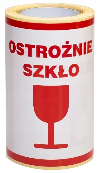 

Etykiety Naklejki z nadrukiem Ostrożnie Szkło Łódź