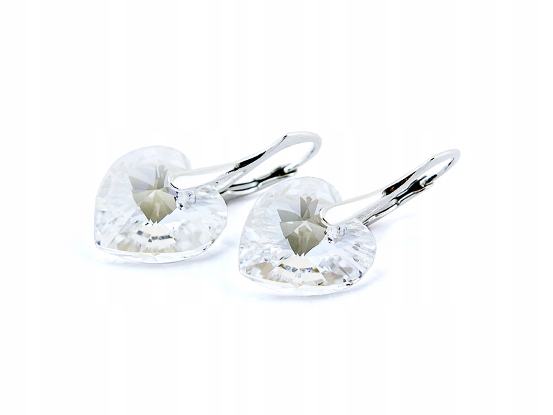 

Srebrne Kolczyki 925 z kr. Swarovski Serca 14 Mol