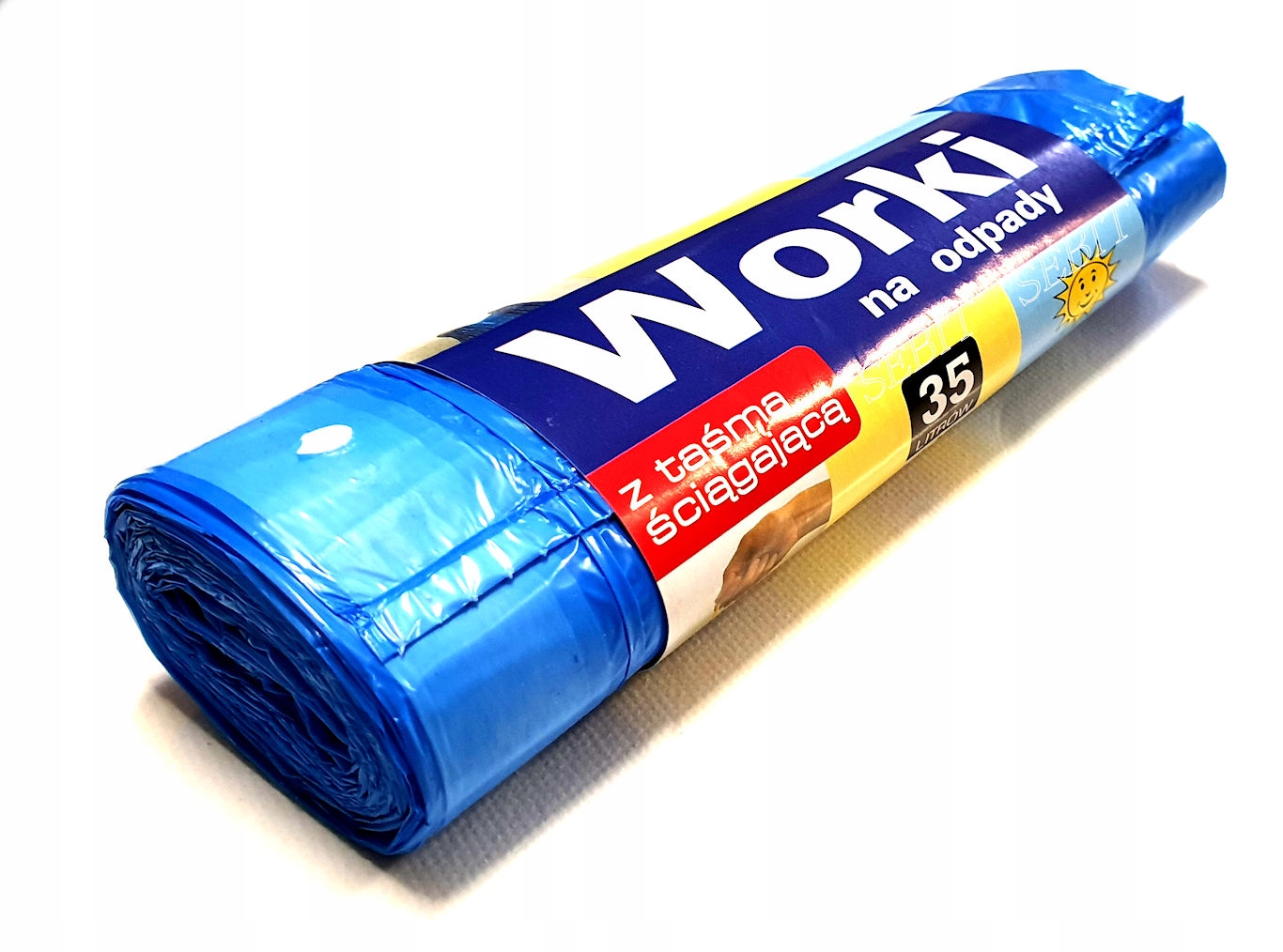 

Worki na śmieci 35L z taśmą niebieskie 15szt 77418