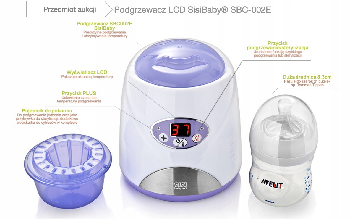 PODGRZEWACZ LCD do SZEROKICH BUTELEK TERM. PREMIUM Rodzaj elektryczny