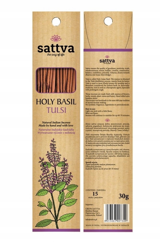 

Sattva Incense Naturalne Indyjskie Kadzidło Tulsi