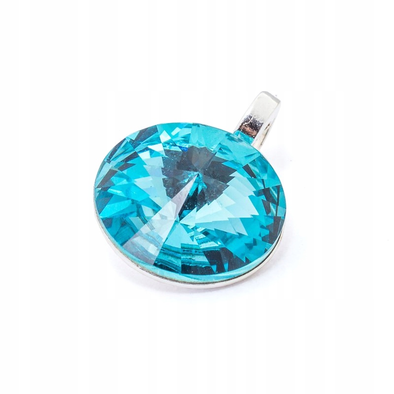 

Wisiorek srebrny z kr. Swarovski Rivoli 12mm Lturq