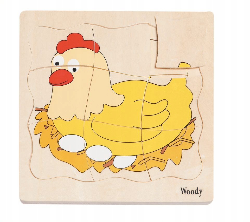 

Kura Puzzle warstwowe dla dzieci Edukacyjne Woody