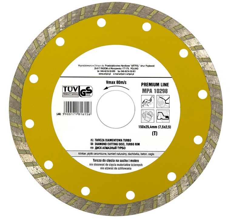 

Diamentowa Tarcza 230 x 22,2 Turbo Kamienia Betonu