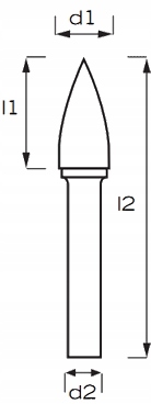 Frez Pilnik obrotowy trzpieniowy SPG 8x20 chwyt 6 Twardość (HRC) 45