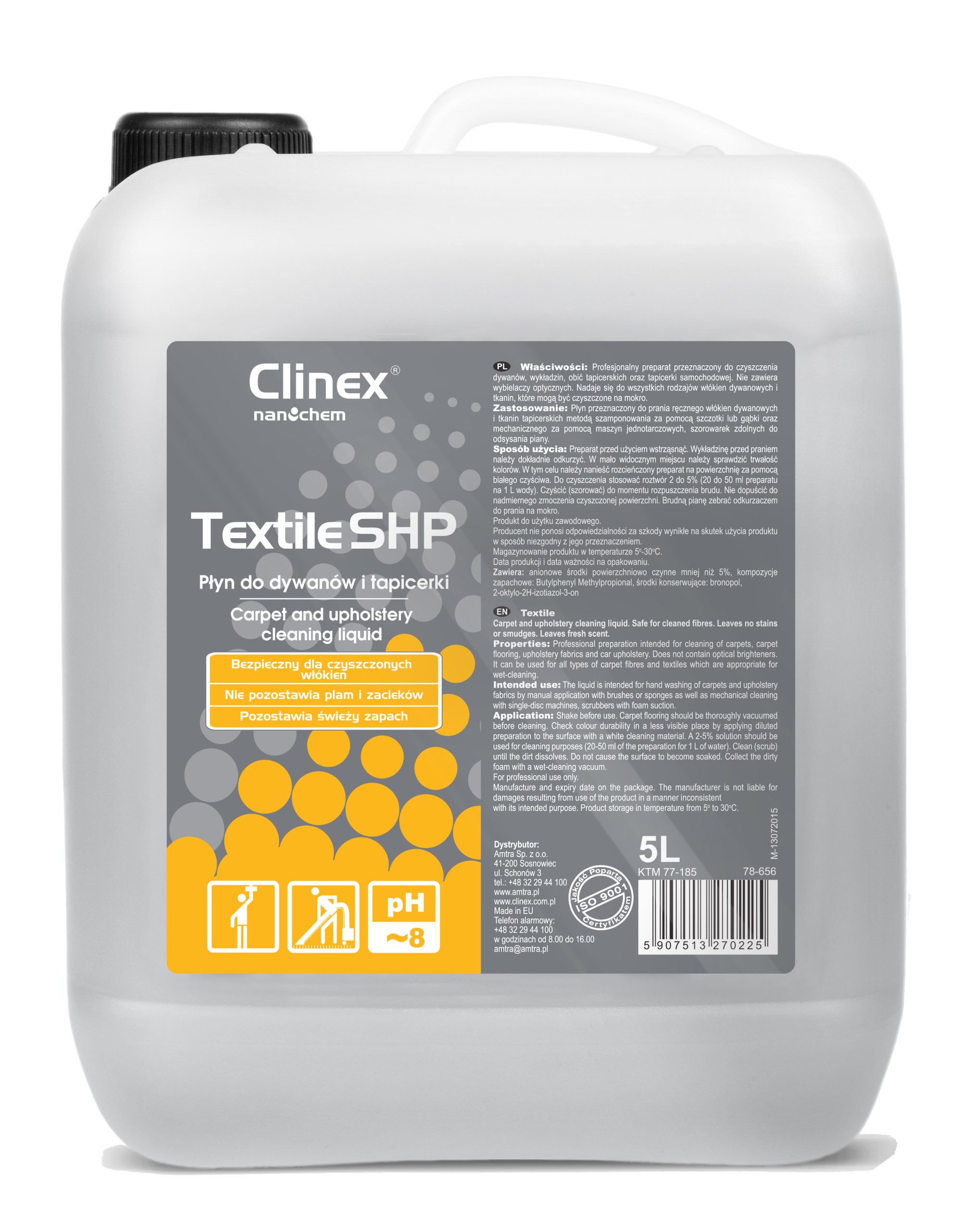 

Clinex Textile Płyn do prania dywanów tapicerek 5l