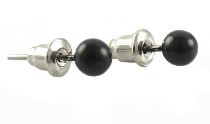 

Kolczyki Czarne Kulki 4 MM