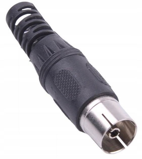 

Gniazdo antenowe czarne proste długie Dvb-t