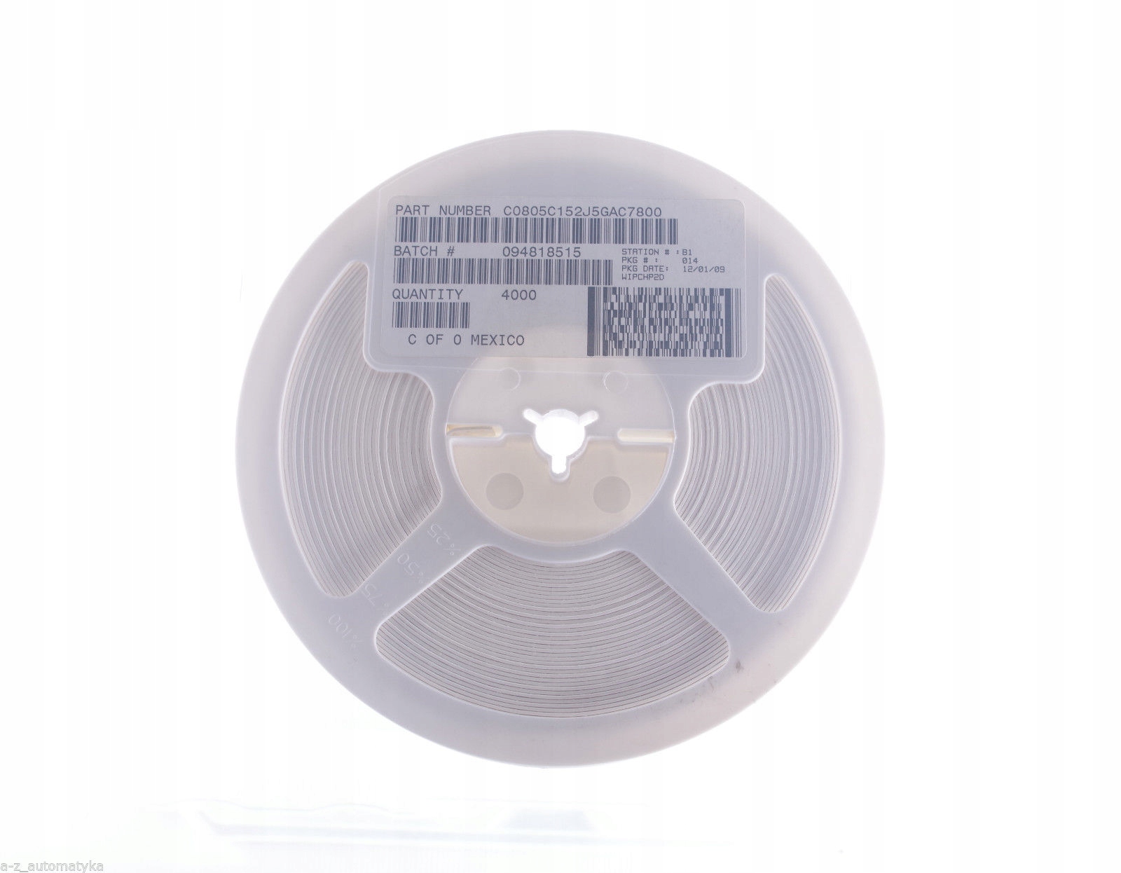

MLCC Smd Smt 50V 1,5nF 1500pF C0G 5% 0805 200szt