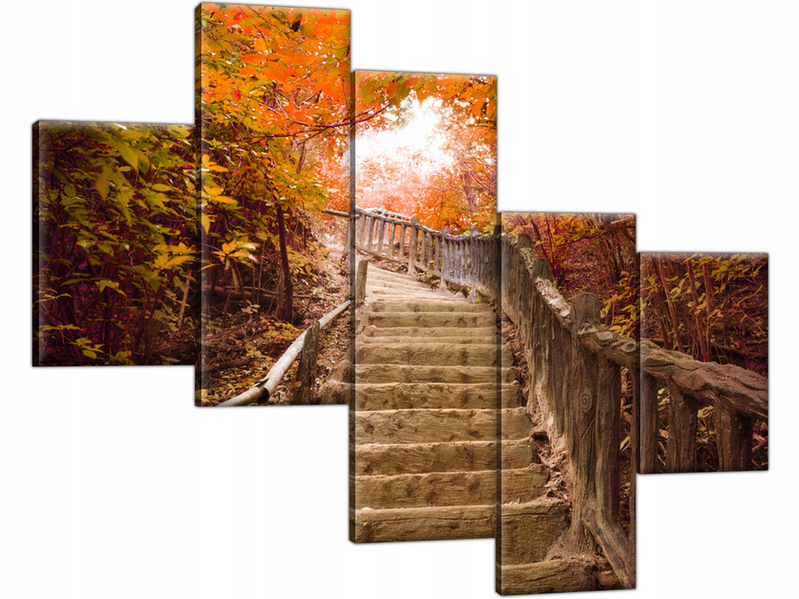 

Drewniane schody Jesień 100x75 Obraz na płótnie