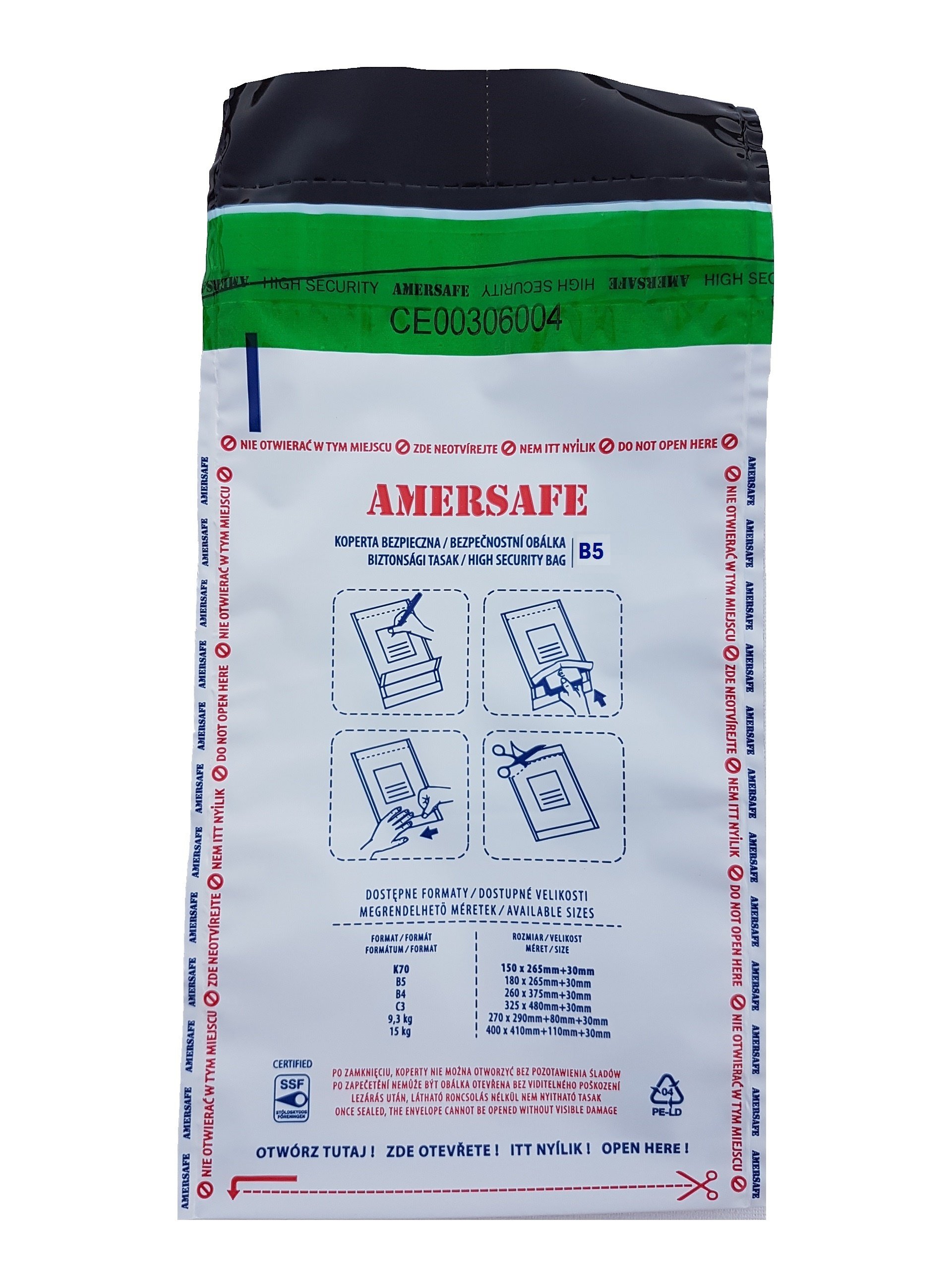 

Koperty Bezpieczne Amersafe B5 50 sztuk Depozytowe